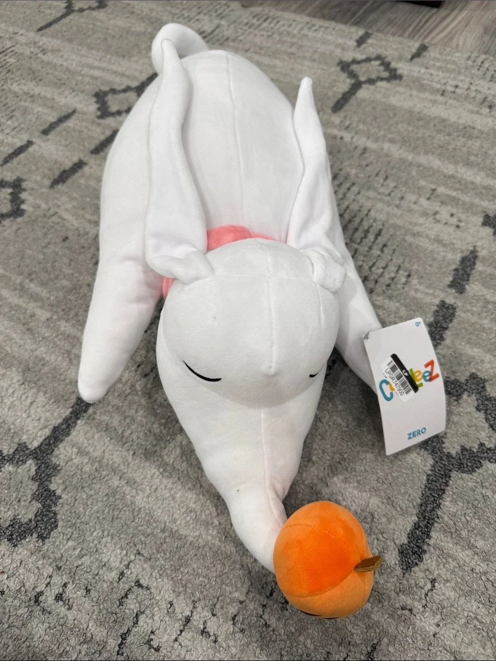 Disney White Zero Plush with Orange Pumpkin Nose